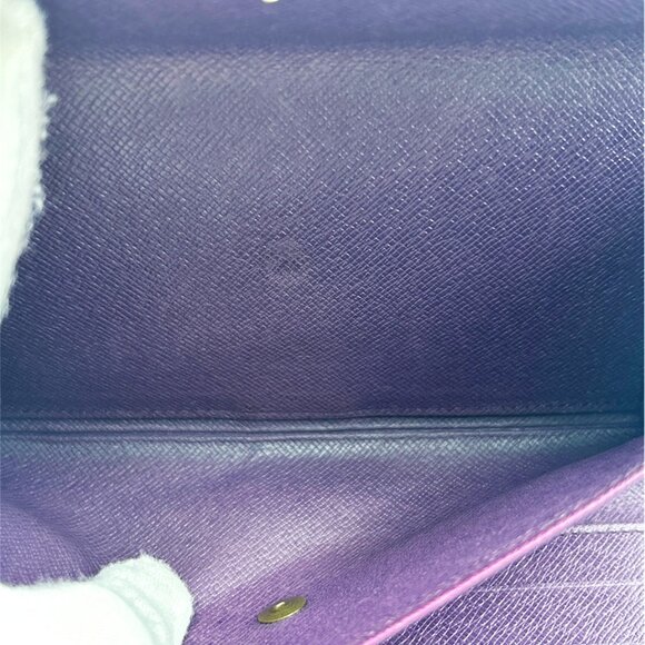 Louis Vuitton LV Yellow Epi Leather Long Wallet With Purple Interior - Picture 9 of 13